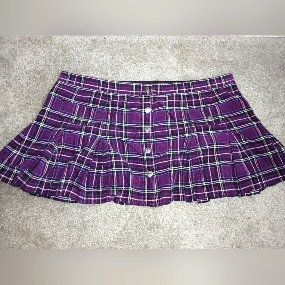 Vibrant Purple Skater Mini Skirt with Pleats